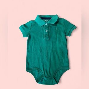 Ralph Lauren Vibrant Green Polo Onesie
